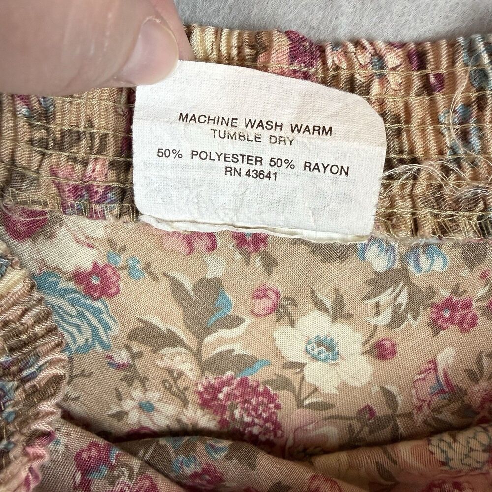 Vtg Sarah K Skirt 18 Floral Midi Boho Hippie Cottage 70s Grandmacore Romantic - Picture 3 of 6